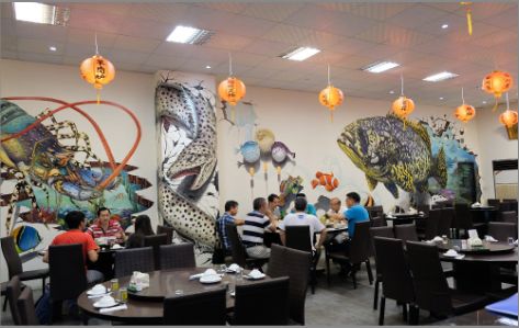 蚌埠海鲜餐厅墙体彩绘