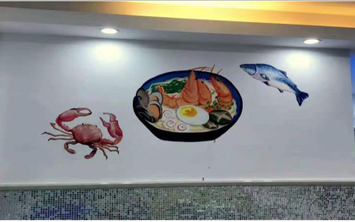 蚌埠海鲜面馆彩绘